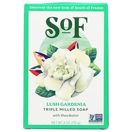 South of France Lush Gardenia Bar Soap, Gluten Free, Cruelty Free, 6 Ounce (Pack of 3)