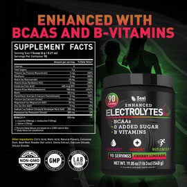 Zeal Electrolyte Powder - 90 Servings | Keto Electrolytes Powder | Zero Sugar, BCAAs, B-Vitamins | Potassium, Zinc, Magnesium | Hydration Powder Recovery Drink | Cherry Limeade