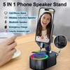 AKLLCCR Wireless Induction Audio Bluetooth Speaker 5in1 Phone Holder Emergency
