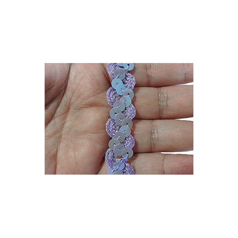 Kirali Handiwork NO.5075 Sequin Braid_Purple Width 1.3cm x Length 3m