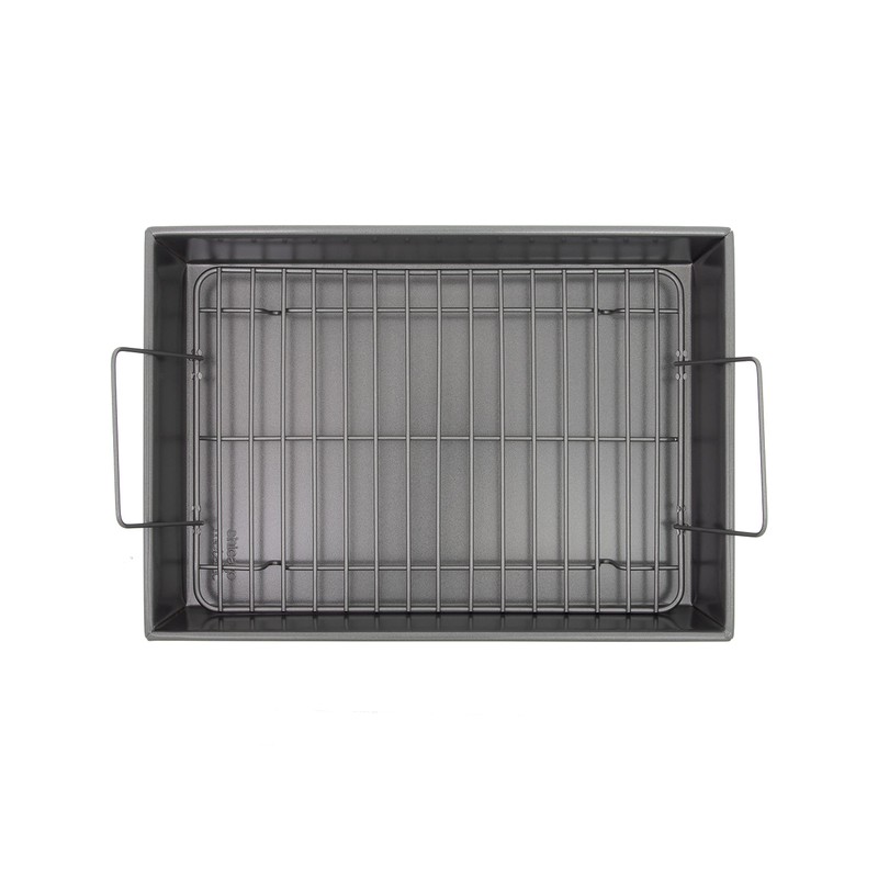 Chicago Metallic 16947 Professional Roast Pan with Non-Stick Rack, 13-Inch-by-9-Inch,