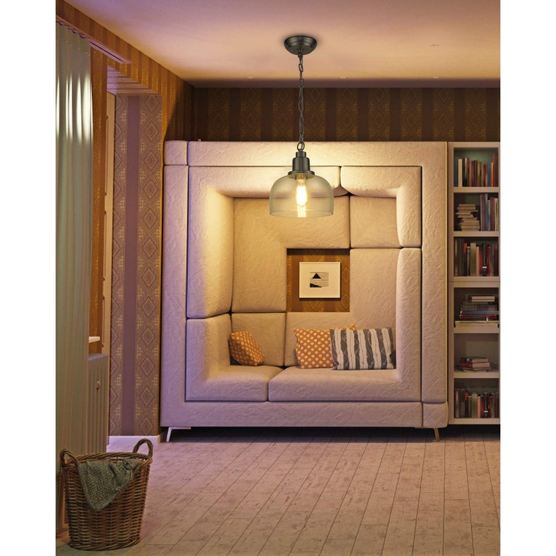 EAPUDUN 1-Pack Farmhouse Pendant Light, 1-Light Industrial Hanging Light Fixture