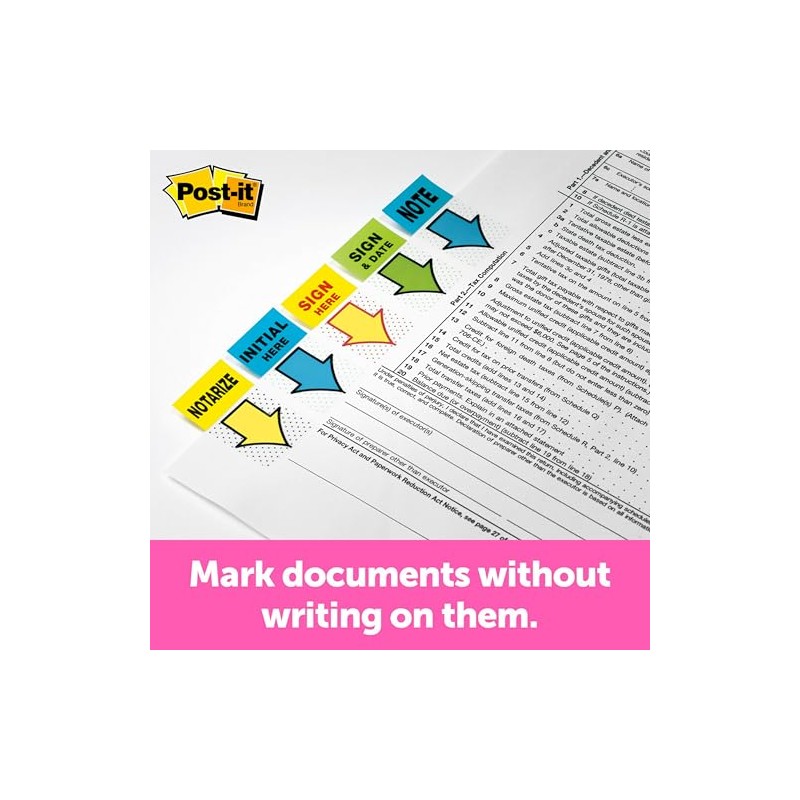 Post-it Flags, "Sign Here", Yellow, 1-Inch Wide, 200/Dispenser (680-HVSH)