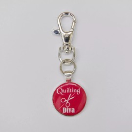 Quilting Dots Quilting Diva Scissor Fob with Swivel Clip
