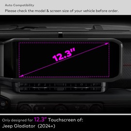INNOSURE Premium Tempered Glass Screen Protector for Jeep Gladiator (2024-2025), Gladiator 4xe (2025), Jeep Wrangler (2024-2025) 12.3 Inch Touchscreen Anti Scratch (HD Clear)