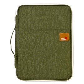 El-fmly A4 Document Portable Organizer Bag Waterproof Portfolio Office Zipper Case for Travel Office Business Holiday Meeting Interview (Olive Green)