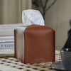 OLETHA Cube Box Facial Tissue Holder, Brown