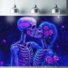 Starlit Patio Blacklight Skull Tapestry UV Reactive Glow In The