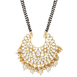 Aheli Indian Traditional Bollywood Faux Stone Mangalsutra Necklace Jewelry Gift for Women