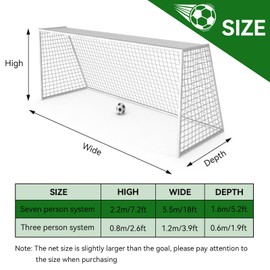 3.94x2.62ft/16.4x6.56ft Soccer Goal Net, Sports Soccer Replacement Football Throwing Net Training Football Goal Net for Sports Match Training (3.94x2.62ft)