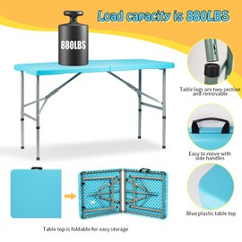 PKNYBZN 47'' Dog Grooming Table, Heavy Duty Pet Grooming Table for Dogs at Home Foldable Grooming Table/Adjustable Arm & Noose, Stainless Steel Professional Dog Show Blue