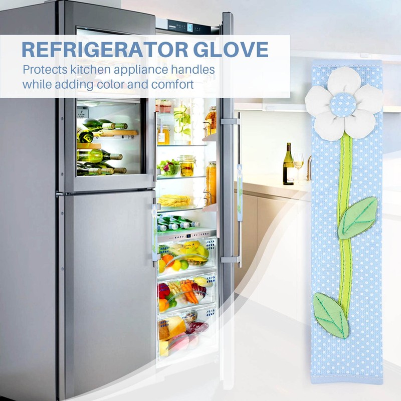 Atelierate 2PCS Pastoral Flower Polka Dot Door/Refrigerator Handle Cover Fridge