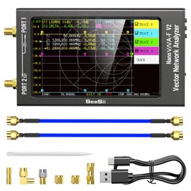Seesii NanoVNA-F V2 Vector Network Analyzer, Antenna Analyzer 50kHz-3000MHz HF/VHF/UHF/VNA with 4.3 Inch Display for S-Parameter Measurement, SWR Voltage, Phase, Delay, Smith Chart