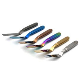 Espátula de Repostería/Emplatado/Cocina para Chef Angulada Pastelera Acero Inoxidable (Dorado)