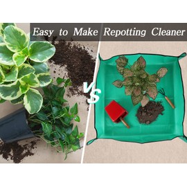 Azureblue Plant Repotting Mat for Indoor Plants Potting Soil Mix, Waterproof Plant Repotting Tray, Potting Mat Gardening Tray for Indoor Potting Succulents Cactus Orchid Pots, Garden Gift(26.8"x26.8")