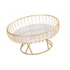 Fruit Tray Hollow Design High Foot Iron Marblel Decorative Practical