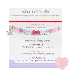 Natrue Stone Healthy Pregnancy Bracelets set S925 lifetree Charm Hope Bracelet, Adjustable Red String for Baby Protection, Fertility Bracelets for Women, First Time Mom Jewelry (For New Mom)