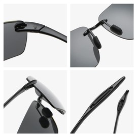 Polarized Sports Sunglasses for Men and Women Driving Cycling Running Fishing Golf 100% UV Protection Rimless Sun Glasses Fashion Unisex Shades Retro Eyeglasses Anti Glare Classic Mirror Lens Eyewear