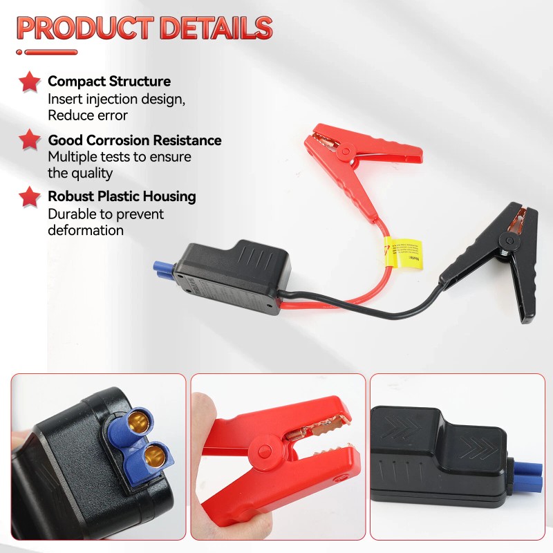 Unbranded 12V Car Jump Starter Smart Jumper Cable Connector Alligator