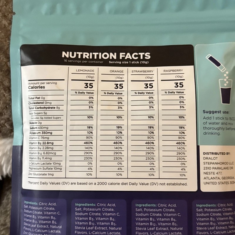 Dr Alot Electrolyte Drink Mix Variety Pack 16 on the