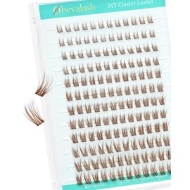 Brown Cluster Lashes Individual Eyelashes 144pcs Lashes Cluster Wispy 8-12mm Length Individual Lashes Natural Thin Band C Curl Lightweight and Soft by Obeyalash