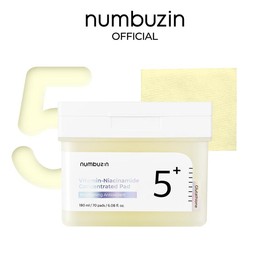 numbuzin No.5+ Niacinamide Concentrated Toner Pad | Double- Sided Pad with Glutathione, Niacinamide, PHA & LHA | Brightening, Exfoliation, Dark Spot, Hyperpigmentation Care | 180ml/70 pads/6.08 Fl Oz