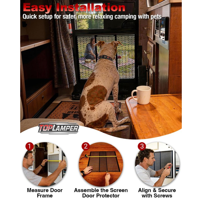 Toplamper RV Screen Door Protector Heavy Duty Camper Screen Door