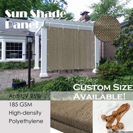 Alion Home Sun Shade Panel Privacy Screen with Grommets on 4 Sides for Outdoor, Patio, Awning, Window Cover, Pergola (8' x 6', Walnut)