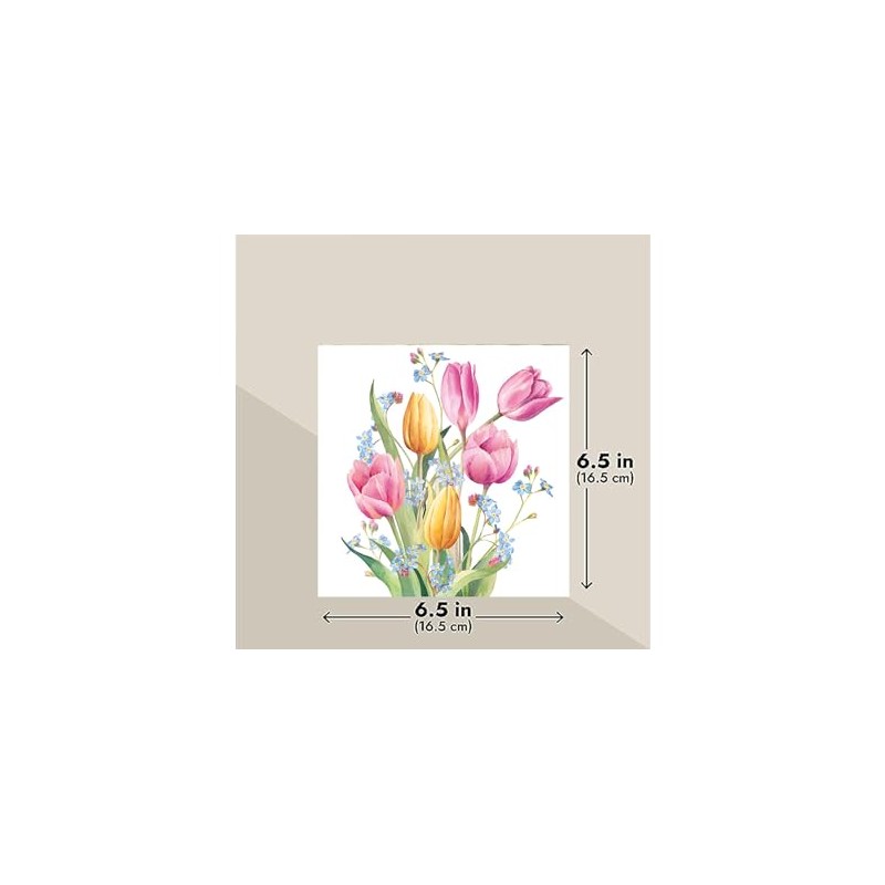 AMBIENTE Napkin Tulips Bouquet 5 or 20 Pieces 33 x