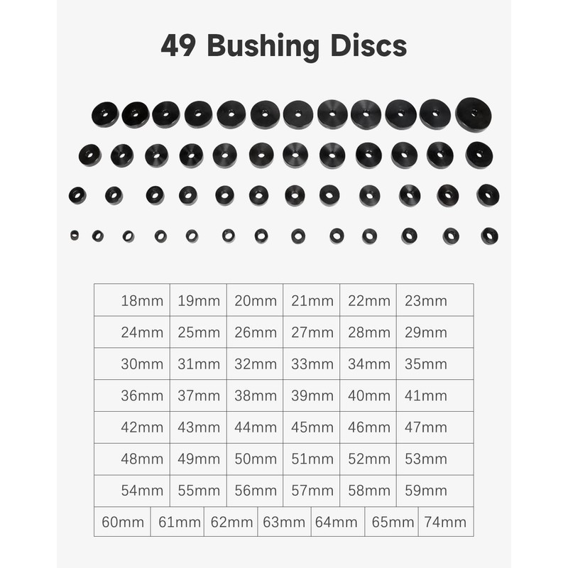 ACZCR 52-in-1 Custom Bushing Driver Tool Set 52PCS Transmission Wheel