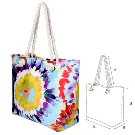 DonDon Large Beach Bag, Water Resistant With Zip, Watercolour Life, xxl