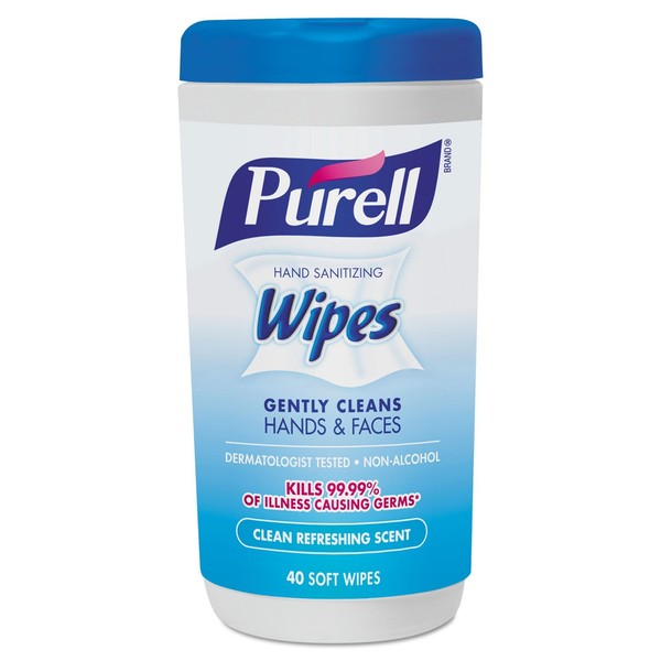Purell Hand Sanitizing Wipes, Clean Refreshing Scent, (40/Canister, 6/Carton), 1 Carton