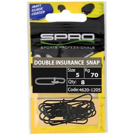 Spro Matt Black Double Insurance Lock Snap – Safety Pendant for Spin Fishing, Fishing to Spinning Rods, Safety Snap