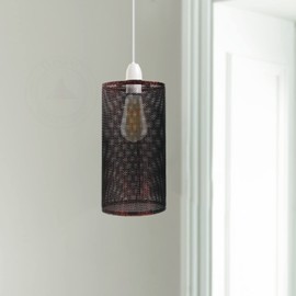 LEDSone Industrial Style Metal Cage Easy Fit Wire cage Lampshade for Indoor Pendant Lights Lights Shade for Dining Room Bedroom Loft Hallway (Rustic Red 2-2 Pack)