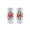 Cambridge E9198PCBWFDS Floral Insulated Slim Can Coolers, White, Set of