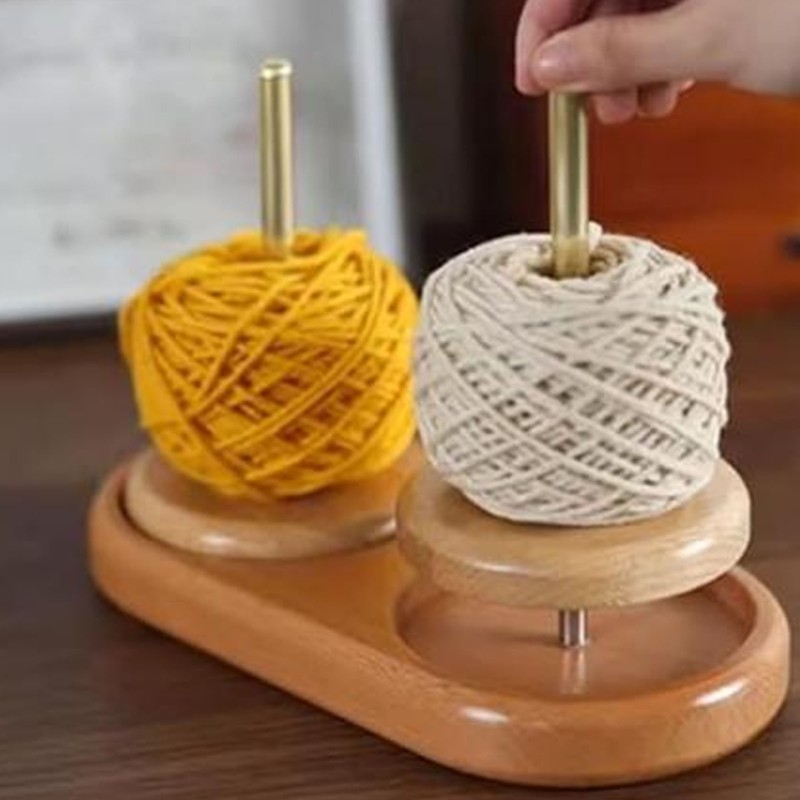 Double Yarn Holder Detachable Rotatable Large Capacity Yarn Ball Stand