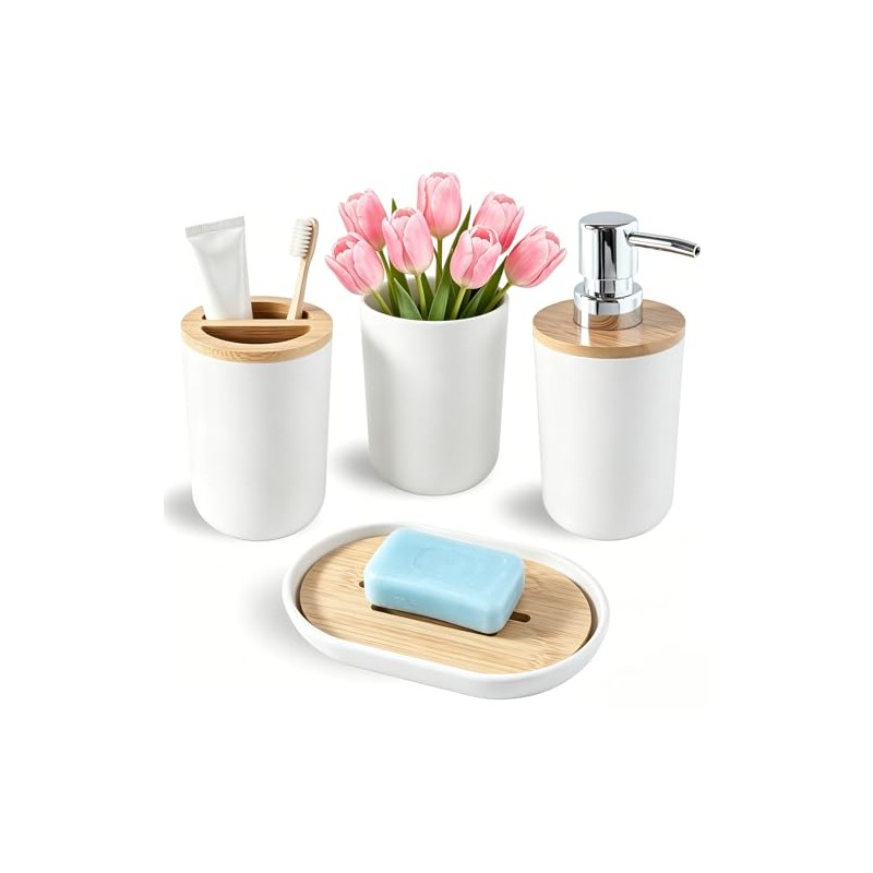 Juego de 4 Accesorios de Baño ModernoAccesorios De Baño
