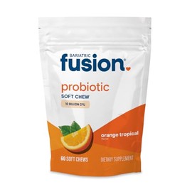 Bariatric Fusion Bariatric Probiotic Soft Chews  Orange Tropical Flavor Chewy Bariatric Vitamin  Bacillus Coagulans 10 Billion CFU Chewable Probiotic 