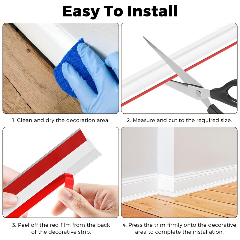 Woobroo 19x13MM TPE Quarter Round Coving 6M Caulk Strip Beading,