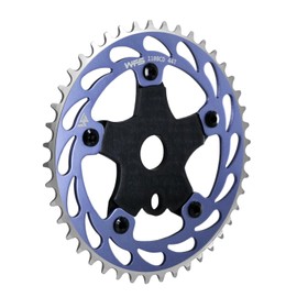 WFS Helix Chainring w/Spider Sprocket 44T 1/8" 110mm BCD 5 Arm Hole Old School BMX, Blue, WFS3066-BO