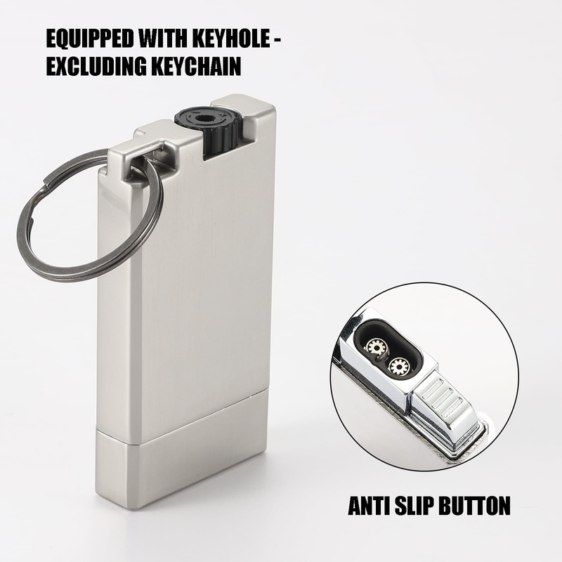 Copmotds Butane Lighter with Keyhole, 2 Pack Double Jet Flame
