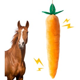 OOXYG Horse Toy Plush Squeaky Carrot, Large Carrot Shaped Horse Squeaky Toy, Interactive Calming Plush Carrot Ball for Horses Dogs, Hanging Stall Play Enrichment Relieve Stress Noise Maker