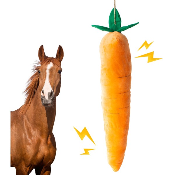 OOXYG Horse Toy Plush Squeaky Carrot, Large Carrot Shaped Horse