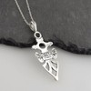Sterling Silver Lining Spear Protection Amulet Pendant Necklace, 18" Chain,