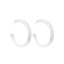 Acrylic Transparent Hoop Earrings Minimalist Resin Earrings Geometric Statement Earrings for Women-big circle