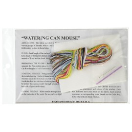 Design Works Crafts Watering Can Mouse, 5 x 7 Counted Cross Stitch Kit, 5" by 7", Multi-Colour
