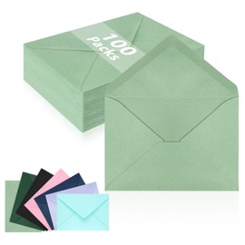 100 Pack A7 Envelopes, Sage Green Greeting Card Envelopes Self Seal, 5.24 x 7.24 in Envelopes for Birthday Graduation Baby Shower Wedding Invitation Cards