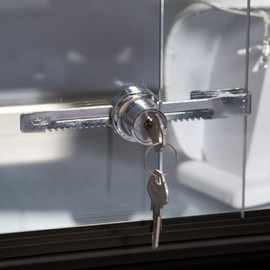 Aluminum Black Frame Countertop Glass Showcase -24 W x 12 D x 18 H Inches