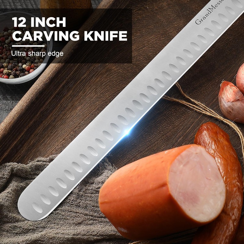 GrandMesser Carving Knife, 12 Inch Slicing Knife for Meat, Premium
