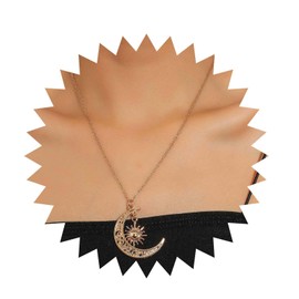 Inilbran Boho Moon Sun Pendant Necklace Vintage Crescent Moon Choker Necklace Gold Moon Sunburst Chain Necklace Moon Sun Necklace Jewelry for Women and Girls